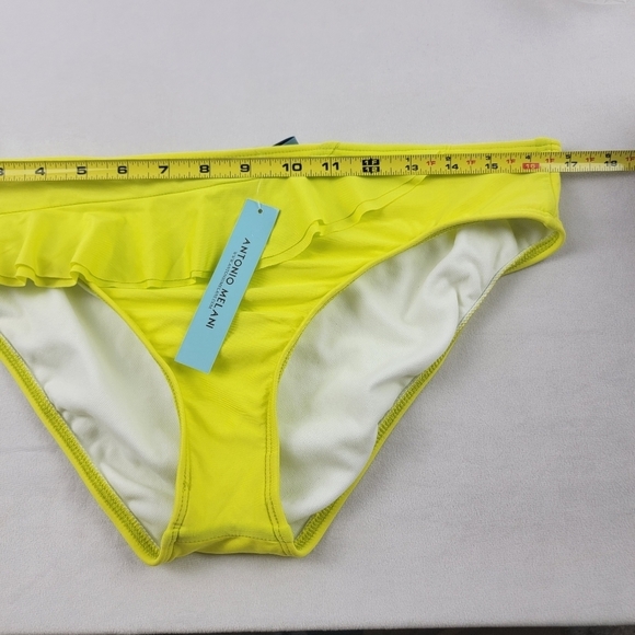 NWT Antonio Melani neon ruffle bikini bottoms in size Large - Picture 3 of 6